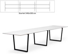Konferensbord Framie, vit bordsskiva, 540 x 100, Svart