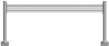 Toolbar, enkel skena inkl. stolpar, för bordsskärrn, 1600 mm