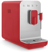 Helautomatisk espressomaskin 50's Style, mjölkskummare, matt, röd