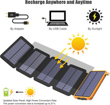 Solar Power Bank mit Mehrere Solar Panels Ladegerät Solar Telefon Externe Batterie Ladegerät für