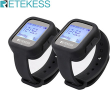 2pcs Retekess TD106 Waterproof Wireless Watch Receiver Restaurant Pager Waiter Call 433MHz For Hookah Cafe Office Bar