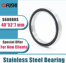 5PCS S6808RS Bearing 40*52*7 mm ABEC-3 440C Stainless Steel S 6808RS Ball Bearings 6808 Stainless Steel Ball Bearing
