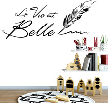 Schönheit Französisch Zitat wand aufkleber la vie Belle Aufkleber Vinyl Aufkleber Für Baby Zimmer