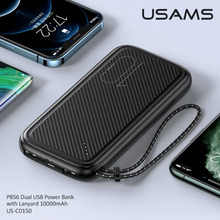 USAMS 10W Mini Power Bank 10000mAh Dual USB Power Mit Lanyard Tragbare Externe Batterie Für iPhone