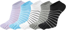 New Cotton Five Finger Socks For Woman Striped Colorful Ankle Boat No Show Socks With Toes Novelty Brand Hot Sell