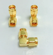 10PCS SMA Male to SMA Male Plug Right Angle RF Coaxial Antenna Adapter Double SMA Male Plug 90 Degree RF Coax connector