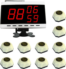 SINGCALL Wireless Calling System, Paging Service Bell System.10 Bells APE560 and 1pc White Receiver APE9300