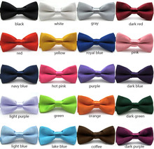 Classic Kids Bowtie Boys Grils Baby Children Bow Tie Fashion 20 Solid Color Mint Green Red Black White Green Pets Cravate