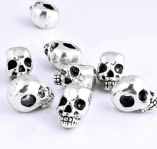 Free shipping! 20pcs/lot antique skull charm spacer beads findings 15x10mm b0002