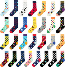 PEONFLY 2023 Fashion Colorful Dot Cotton Men Happy Socks Personality Tide Brand Harajuku Casual Funny Socks Men Meias