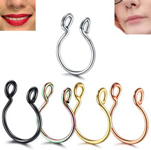 1pcs U Shape Nose Clip Fake Ring Septum No Piercing Lip Rings 3 Colors Stainless Steel Horseshoe Women Body Jewelry