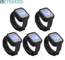 5pcs Retekess TD106 Wireless Waterproof Watch Receiver Restaurant Pager Waiter Calling System 433MHz For Customer Cafe Service