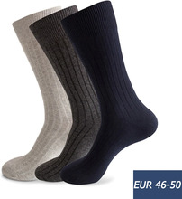 Mans Socks Combed Cotton Business Good Quality Large Size EU 42,43,44,45,46.47,48,49,50 Striped Breathable Husbands Father Socks