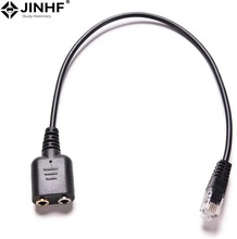 3.5mm Audio Jack Female To RJ9 Male Plug Adapter Convertor Cable PC MIC Headset Connect Telephone Cable Dual 25cm