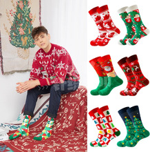 New Christmas Socks Men Funny 2023 Christmas Tree Snowflake Santa Claus Elk Snow Cotton Happy Socks Men New Year Sokken Harajuku