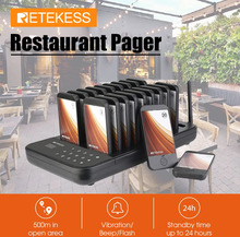 Retekess TD173 Restaurant Pager For Food Truck Coffee Wireless Calling System 20 Vibrator Coaster Bell Buzzer Receivers Bar Chef
