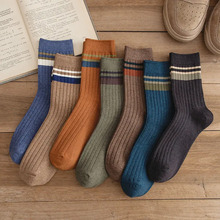 10 Pair Men's Striped Cotton Socks Spring Fashion Casual Socks High Quality Harajuku Retro Socks Man