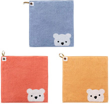Children Towels Baby Face Towel Cute Cartoon Bear Pattern Hangable Hand Towel Soft Cotton Towels Kids Bathroom Live Supplies