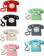Retro Landline Phone Vintage Rotary Dial Phone Old Fashioned with Redial Corded Phone Mechanical Ringer Retro Phone for Decor
