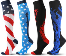 Hot Selling National Flag Pattern Tight Stockings For Men Women Outdoor Fitness Socks Bicycles Skateboards Basketball Running