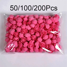 50/100/200 stücke 3,5 cm Schaum Rose Köpfe Künstliche Blume Teddy Bär Rose Für Hochzeit Geburtstag