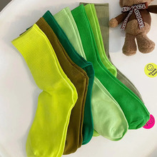2023 Fashion Women Funny Cute Socks Couple Women Men Unisex Socks Casual Candy Color Socks Breathable Fluoscrence Green Socks