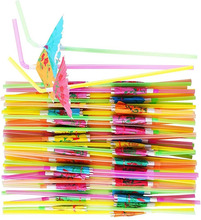 300 Pcs Umbrella Straws Colourful Disposable Bendable Drinking Straws For Beach Theme Parties Bar Cocktail Decoration