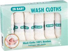 2B Baby Tvättlappar Bambu Vit 6-pack
