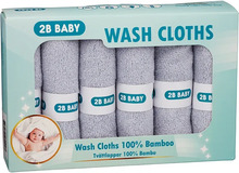 2B Baby Tvättlappar Bambu Grå 6-pack