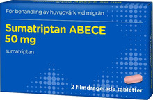 Sumatriptan ABECE 50 mg 2 filmdragerade tabletter