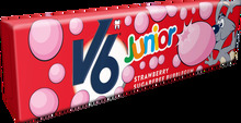 V6 Junior Strawberry tuggummi