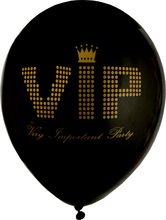Latexballonger VIP Svart/Guld - 8-pack