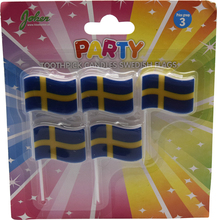 Tårtljus Sverigeflagga - 5-pack