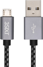 3sixT USB-A 2.0 till Micro USB Nylon Ladekabel - 0,30 m
