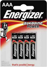 Energizer Alkaline AAA Batterier - 4 PCS