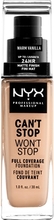 NYX Can t Stop Won t Stop Foundation - Warm Vanilla