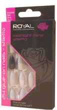 Royal Artificiell Naglar Midnight Minx Stiletto - 24 PCS