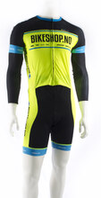 ATLET Pro Bikeshop Skin Suit Signalgul/sort, 3 Lommer, Korte ermer