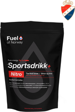 Fuel Of Norway Nitro Sportsdrikk 500 gram, 154 mg koffein per 500 ml