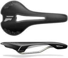 Selle Italia Flite Flow Svart L2 Sadel Svart, Titan rail, 145x275mm, 210gr