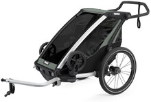 Thule Chariot Lite 1 Sykkel Barnevogn Grå/Blå, m/sykkelsett, Lett og enkel