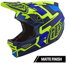 Troy Lee Designs D3 Fiberlite Hjelm Gul/Blå, Str. XL