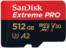 MicroSDXC Extreme Pro 512GB 200MB/s A2 C10 V30 UHS-I