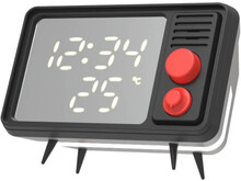 MOB Speaker Alarm Clock with Light TV Retro Black/Grey