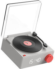 MOB Speaker Alarm Clock Vinyl Retro Grey