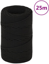 Rep svart 20 mm 25 m polyester