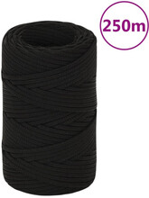 Rep svart 2 mm 250 m polyester