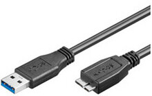 Goobay 1m USB 3.0 A/micro-B USB-kablar USB A Micro-USB B Svart