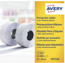 Prisetikett AVERY 1-rad 26x12mm 15000/fp