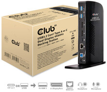 CLUB3D USB3.2 Gen1 Type A or C Dual Display 4K60Hz Docking Station